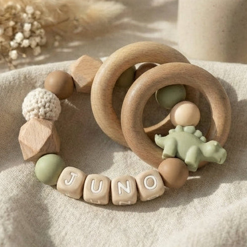 Bijtring met naam dino