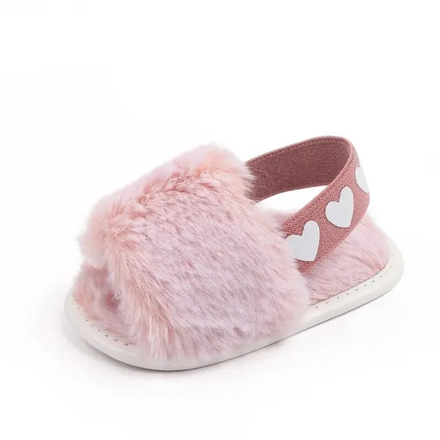 Roze slippers met bont sale