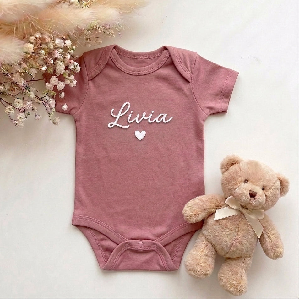 Romper met Naam Roze | Hartje | May Mays