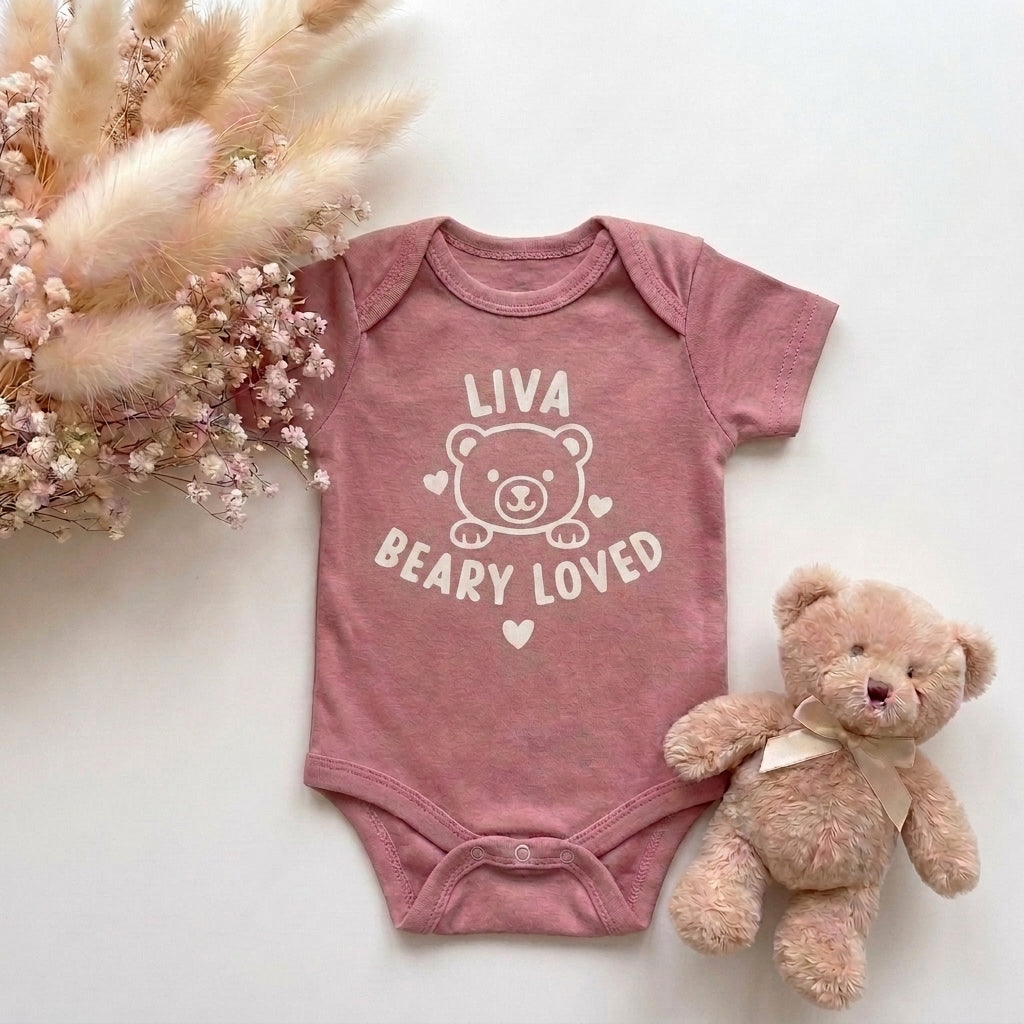 Romper met Naam roze | Beer Beary Loved | May Mays
