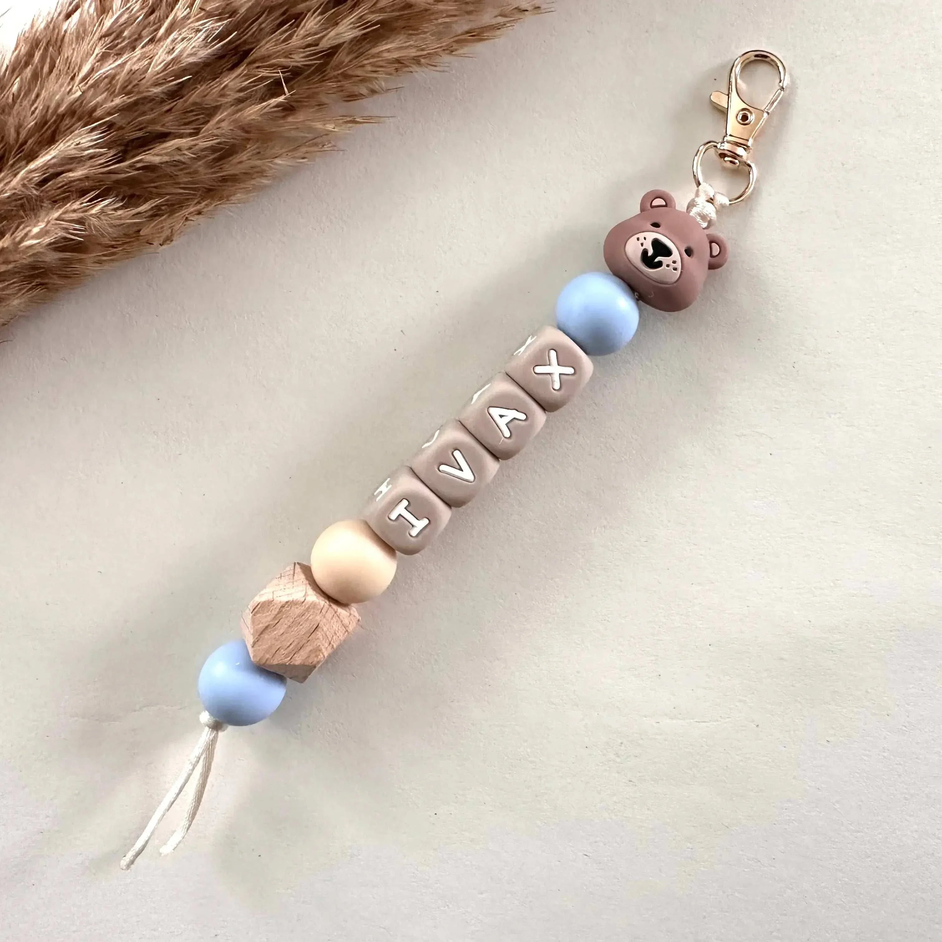 Sleutelhanger met naam - Beertje blauw Mini Dulce