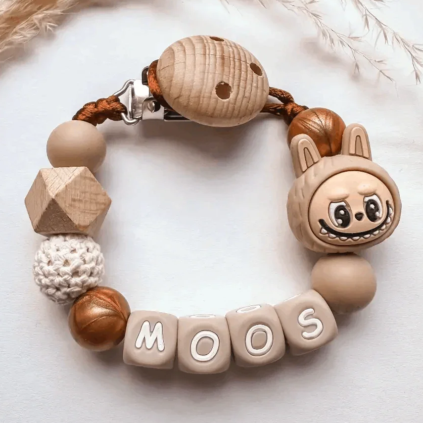 Speenkoord met naam | Labubu naturel