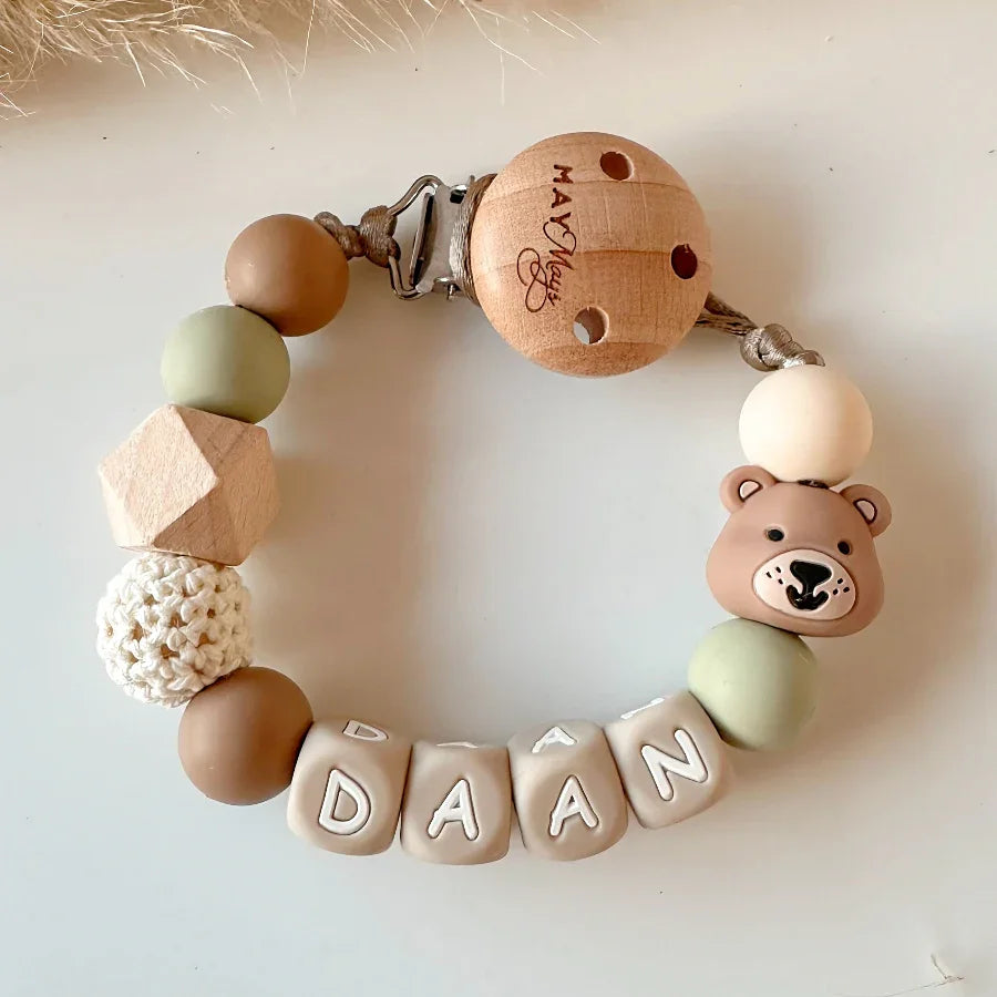 Speenkoord met naam | Beer Groen Speenkoorden met naam