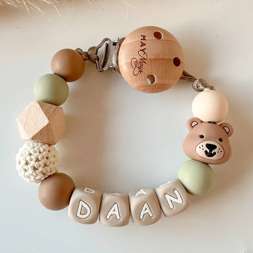 Speenkoord met naam | Beer Groen Speenkoorden met naam