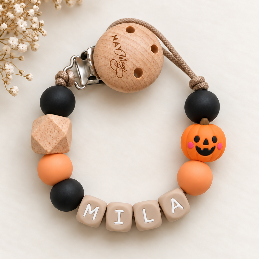 đ Speenkoord met naam Pompoen â Halloween-editie