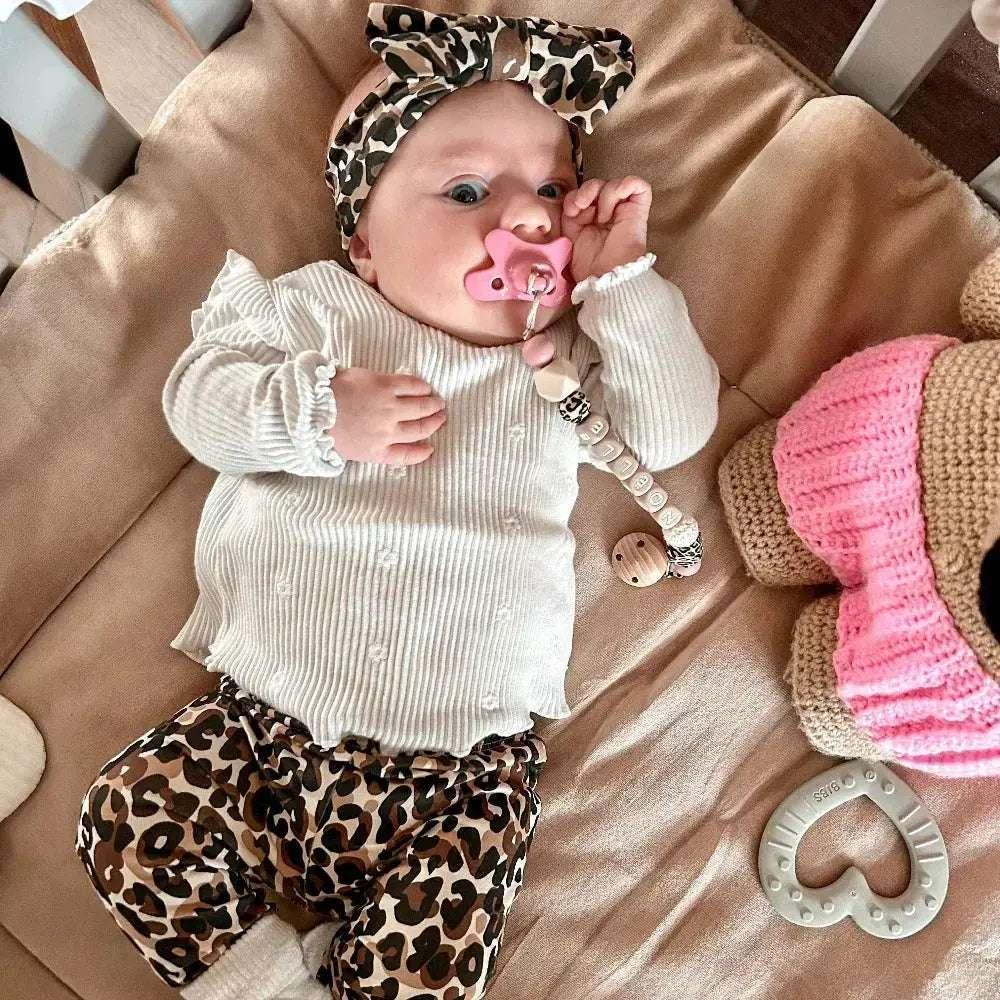 Speenkoord met naam panter roze May Mays