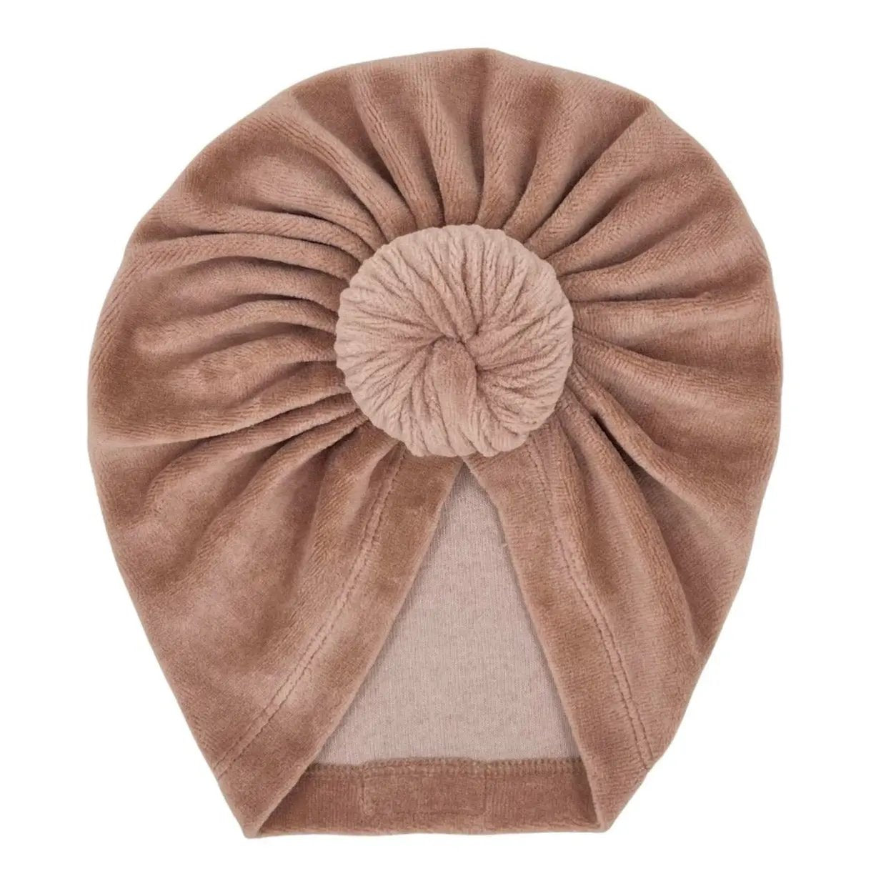 Turban mutsje velvet taupe May Mays May Mays
