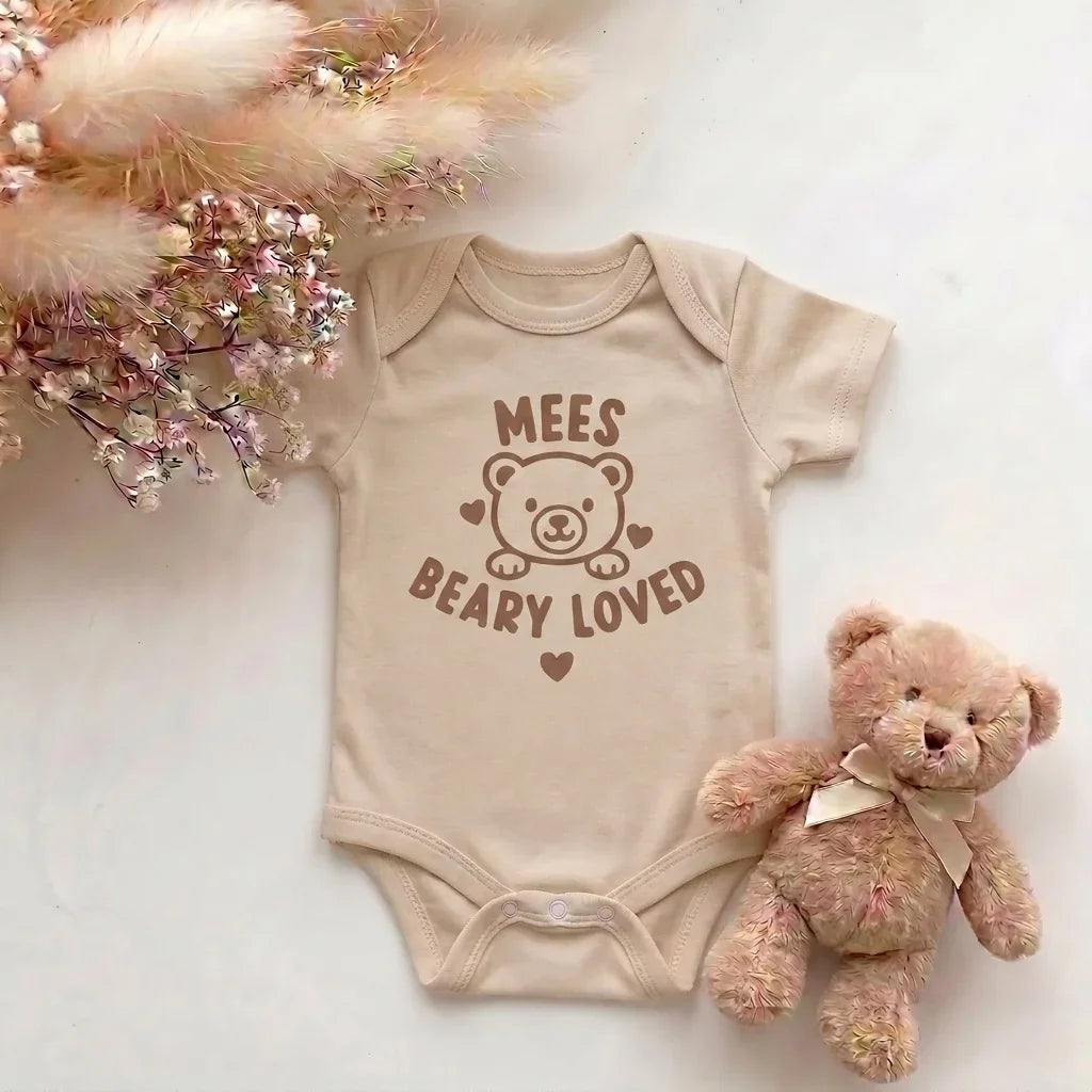Romper met Naam beige | Beer Beary Loved | May Mays