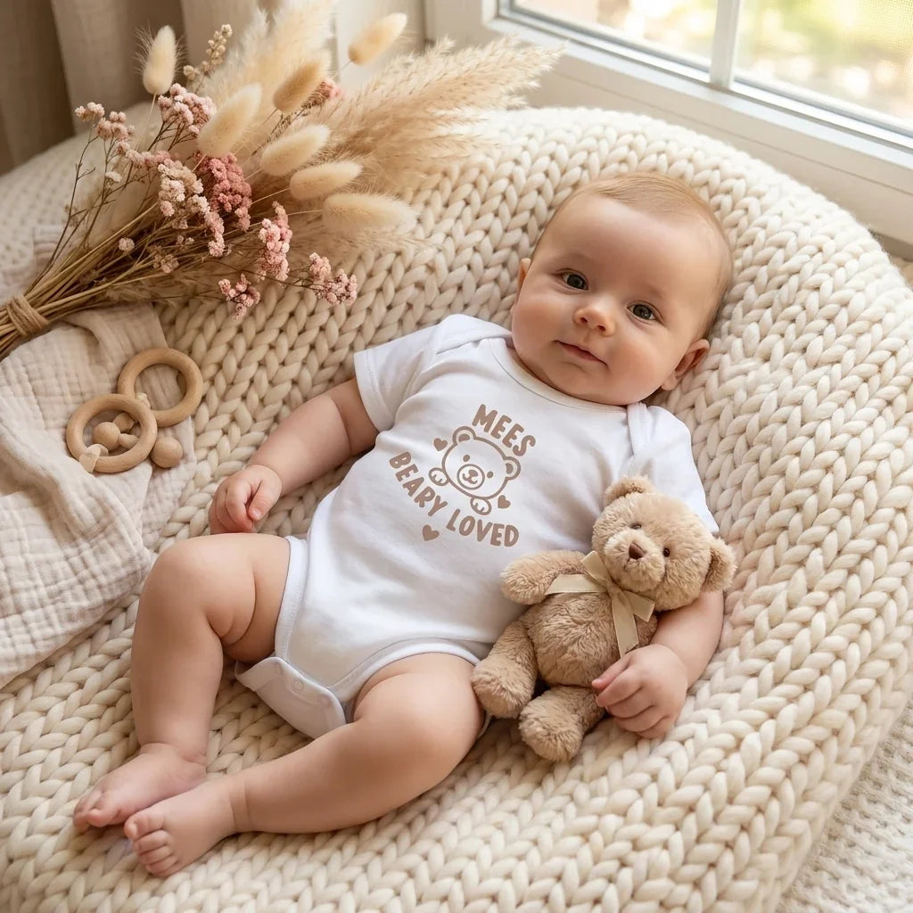Romper met Naam Wit | Beer Beary Loved | May Mays