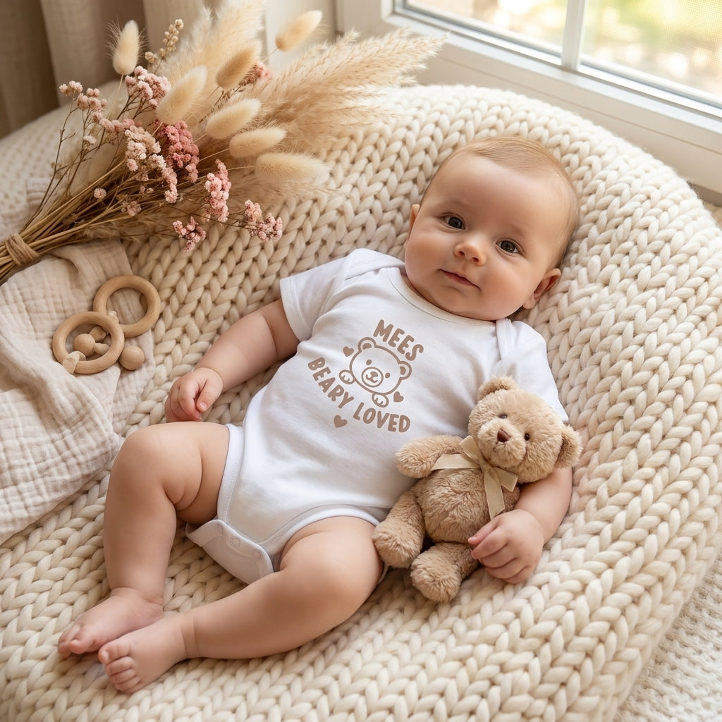 Romper met Naam Wit | Beer Beary Loved | May Mays