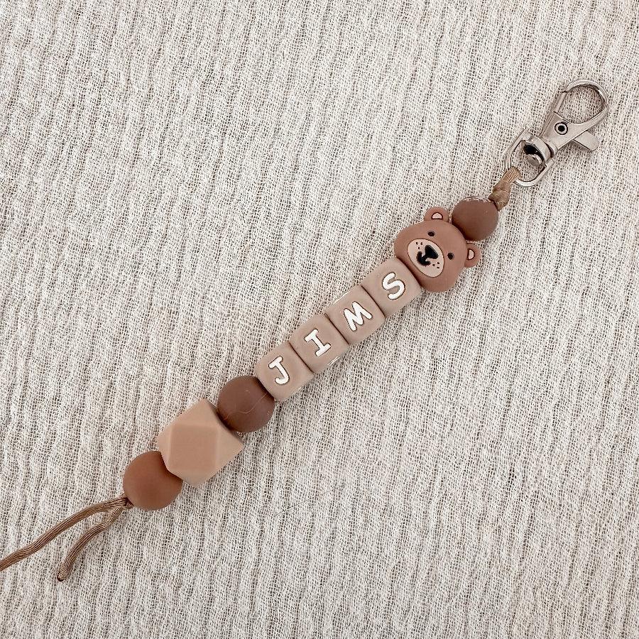 Sleutelhanger met naam - Beertje naturel - MiniDulce