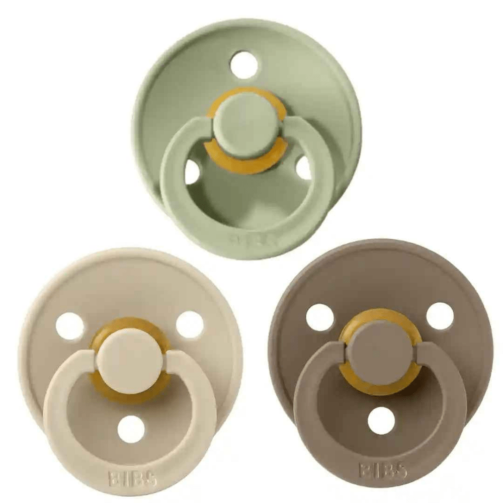 BIBS Colour Vanilla, Dark Oak en Sage | Rond | Maat 2 (0-36 m) - May Mays