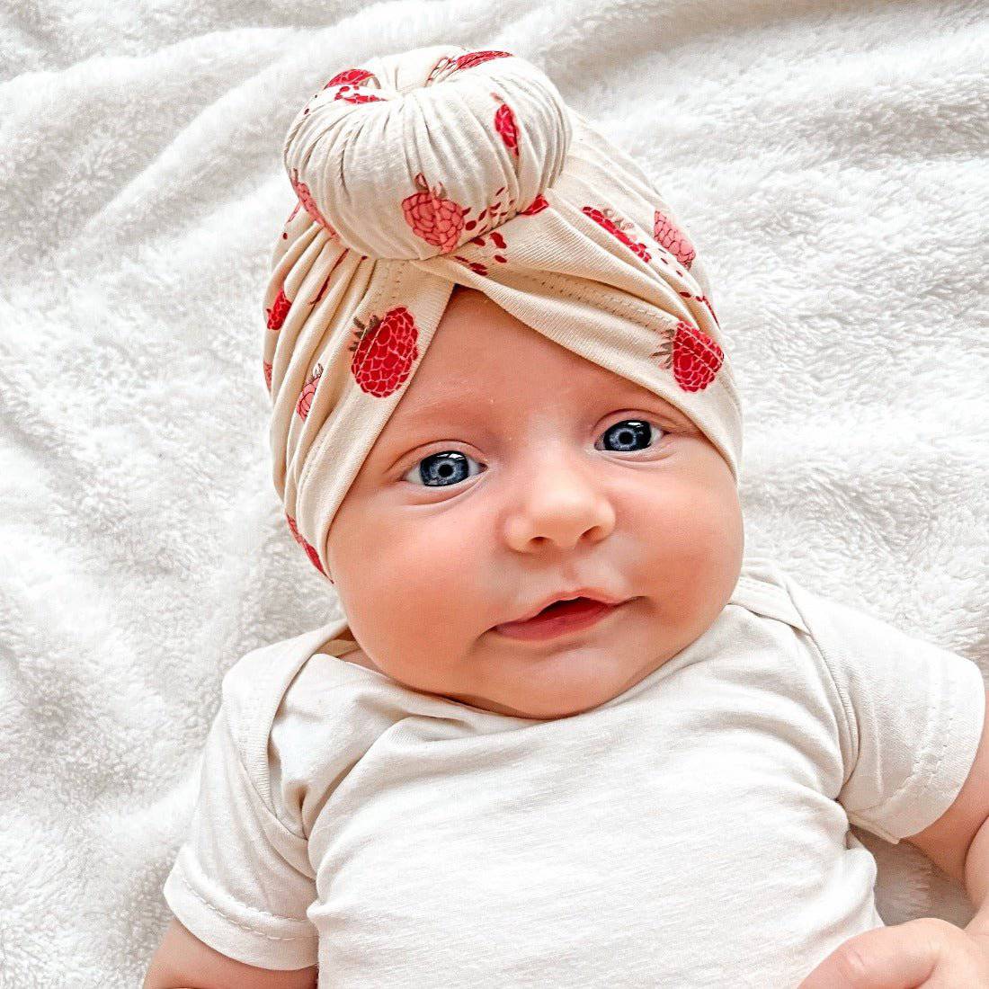 Turban mutsje framboos