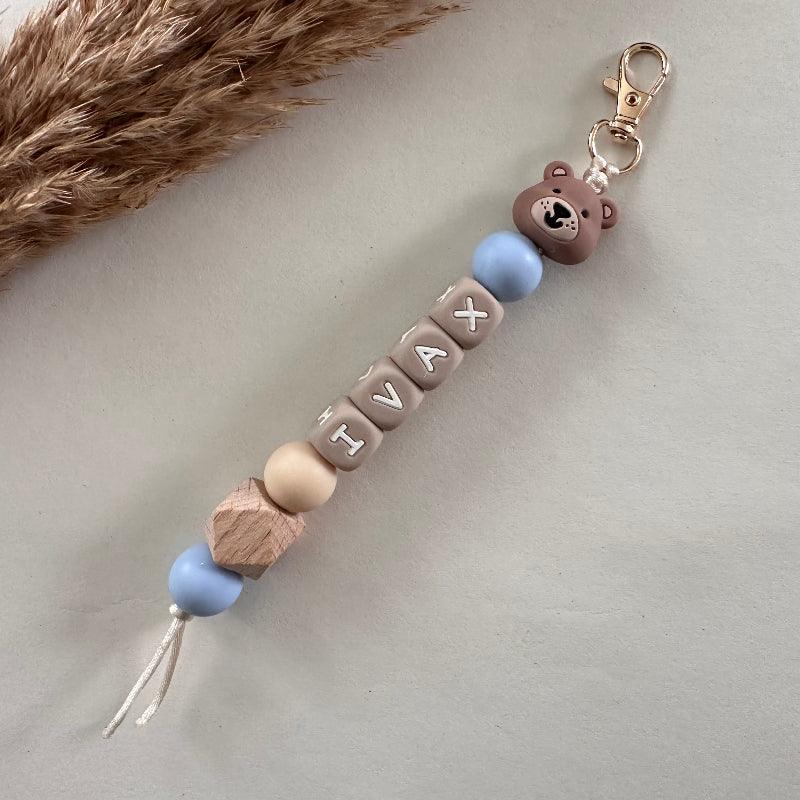 Speenkoord met naam – Beer Blauw - MiniDulce