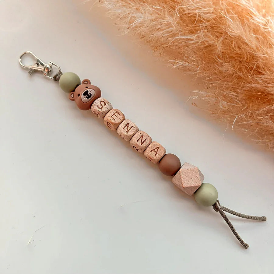 sleutelhanger met naam beer groen