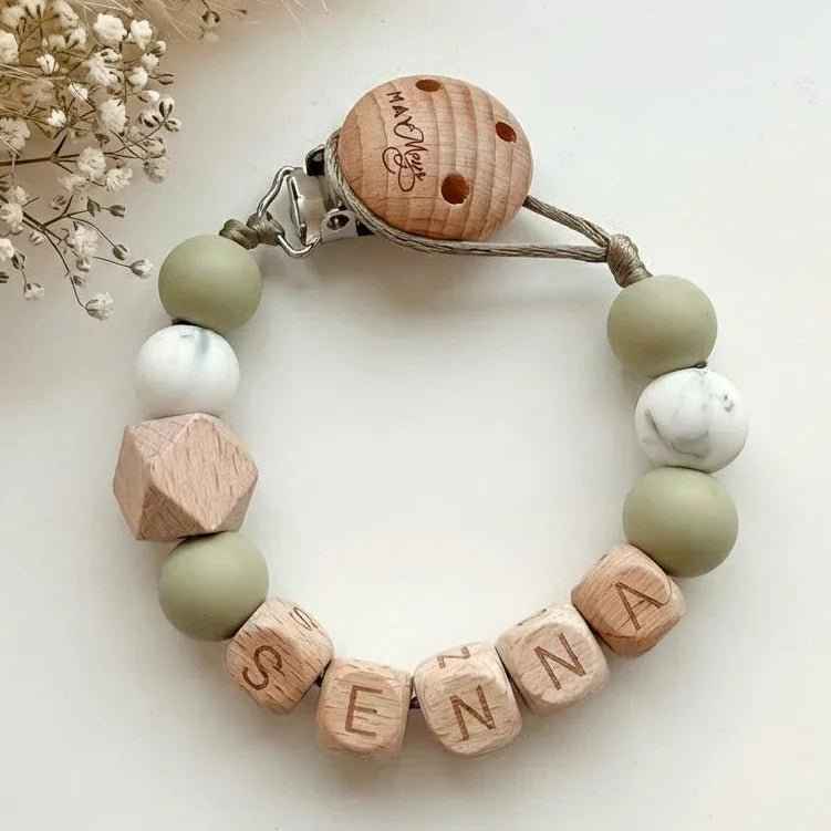 Marble green wood drawstring