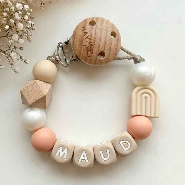 Peach pearl rainbow phone lanyard