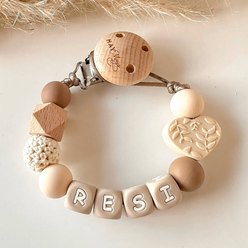 speenkoord met naam hartje naturel