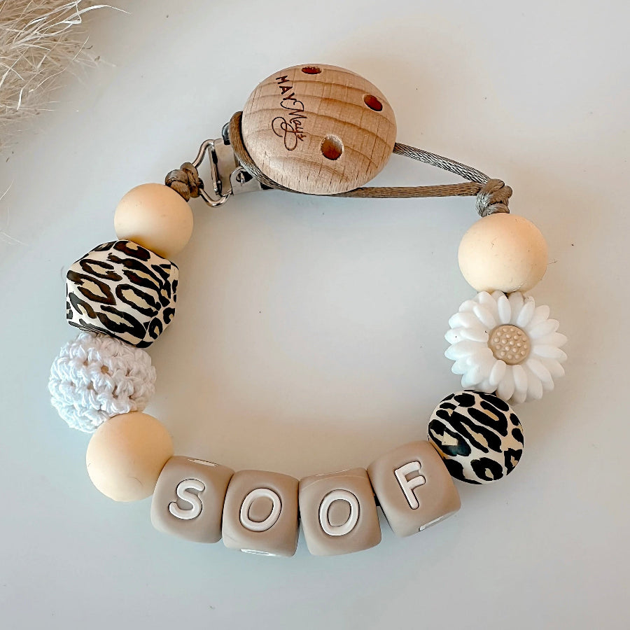 speenkoord met naam panter geel