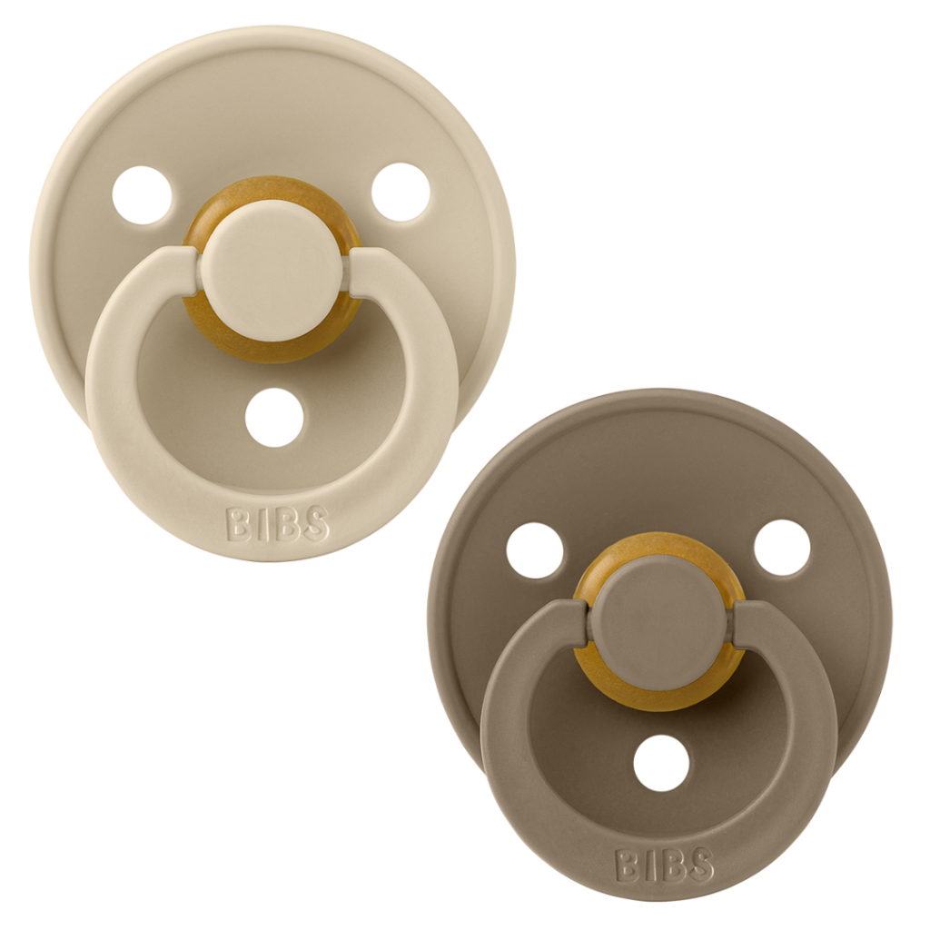 BIBS Colour Vanilla en Dark Oak Speen – Maat 2 (0-36 m) | Klassieke Fopspenen