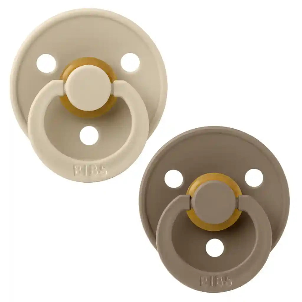 BIBS Colour Vanilla en Dark Oak Speen | Rond | Maat 2 (0-36 m)