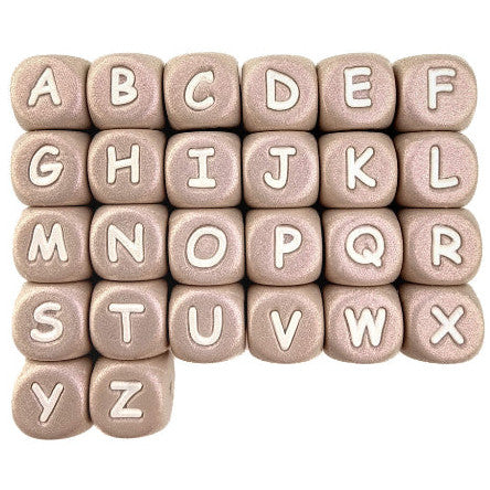 Siliconen letterkralen beige - May Mays