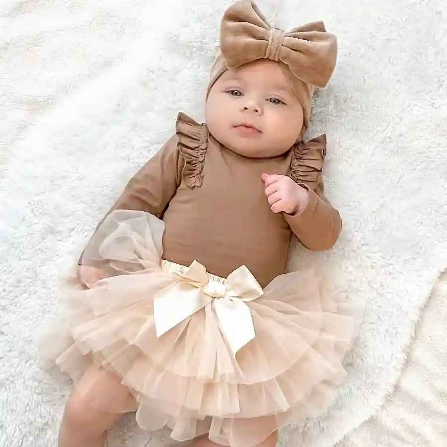 Tutu rokje met bloomer broekje beige Annabel - May Mays
