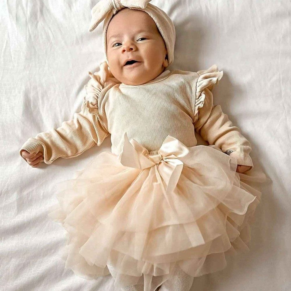 Tutu rokje met bloomer broekje beige Annabel - May Mays