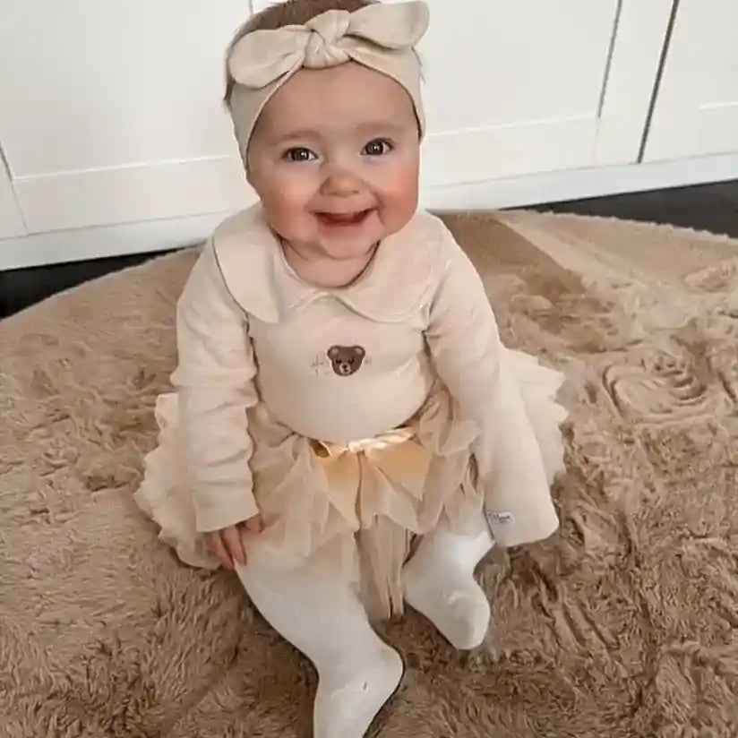 Tutu rokje met bloomer broekje beige Annabel - May Mays