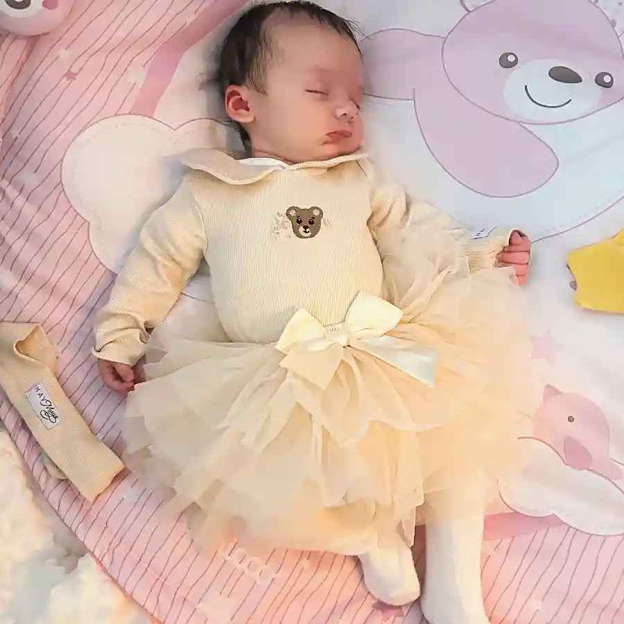 Tutu rokje met bloomer broekje beige Annabel - May Mays