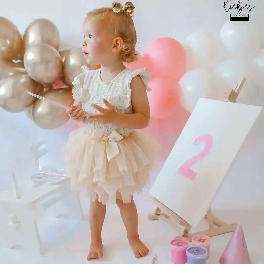 Tutu rokje met bloomer broekje beige Annabel - May Mays
