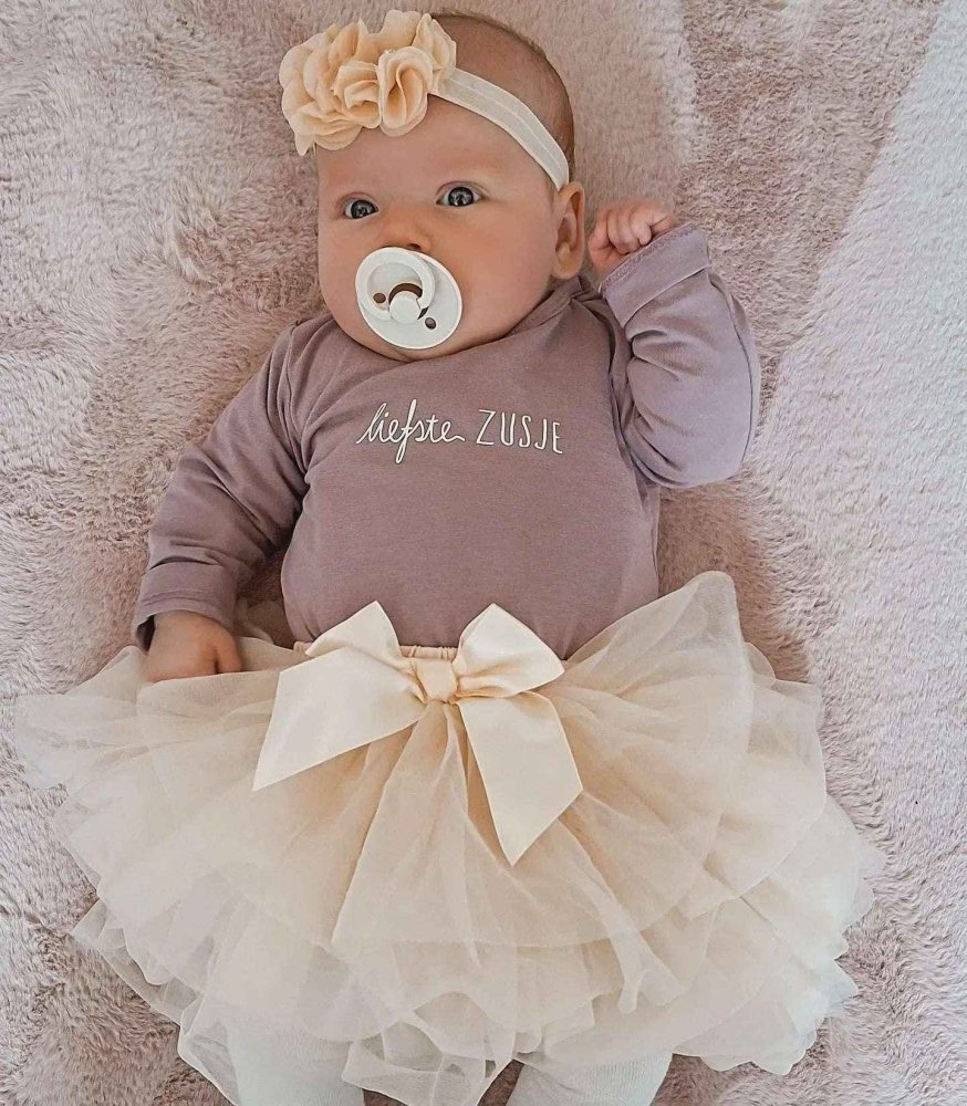 Tutu rokje met bloomer broekje beige Annabel - May Mays
