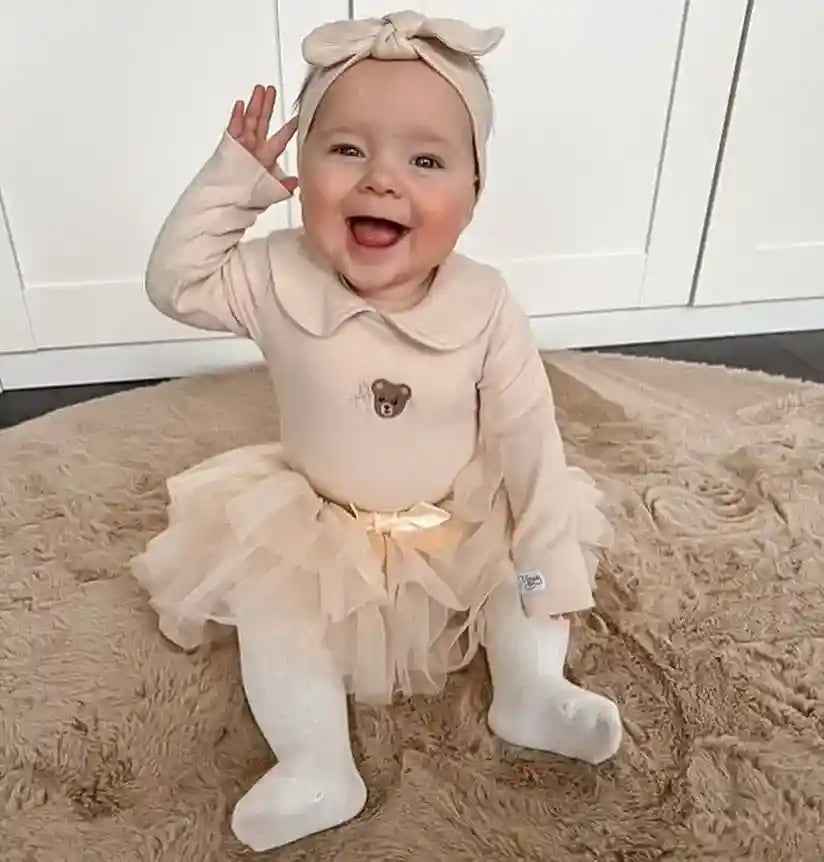 Tutu rokje met bloomer broekje beige Annabel - May Mays