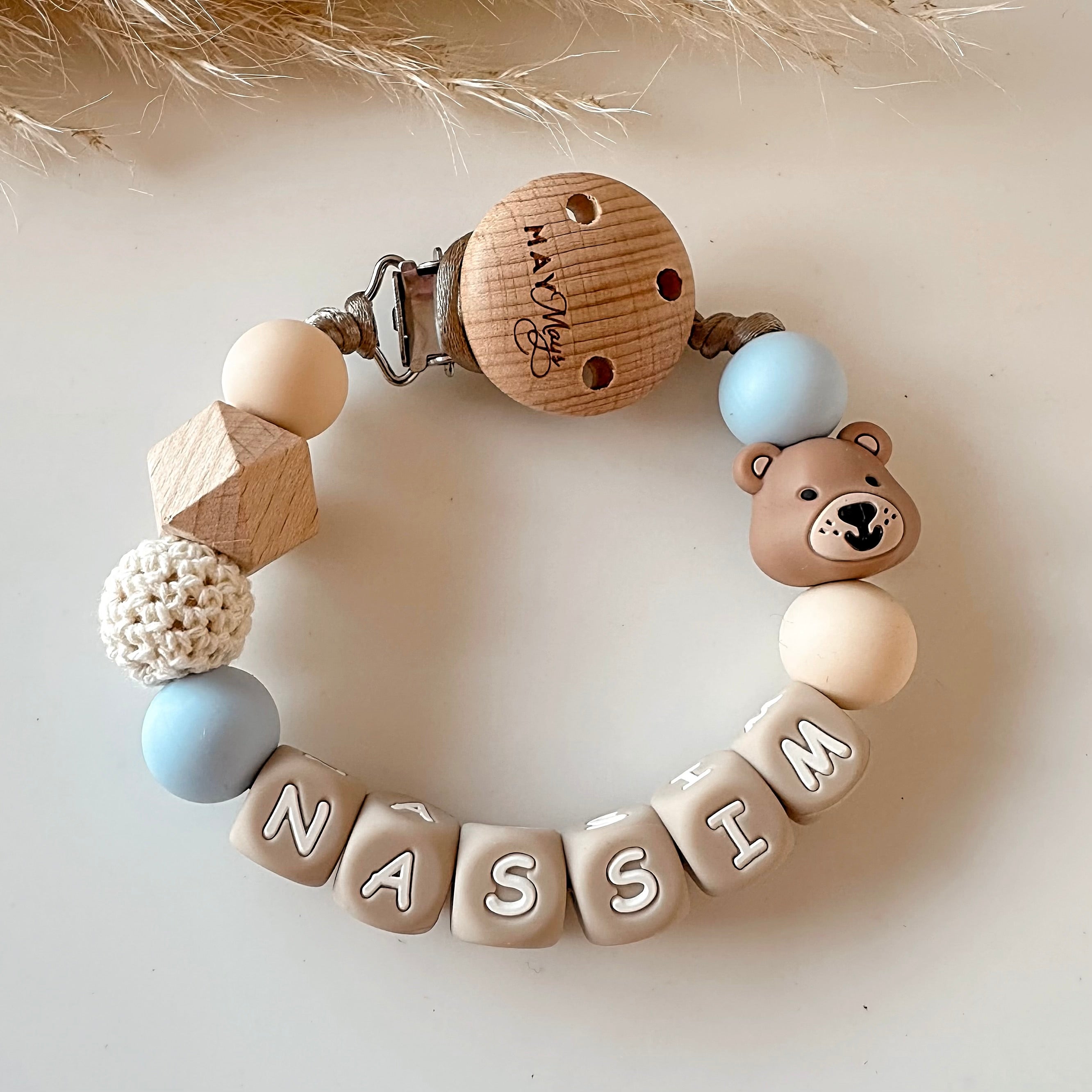 Speenkoord met naam | Beer Blauw Speenkoorden met naam