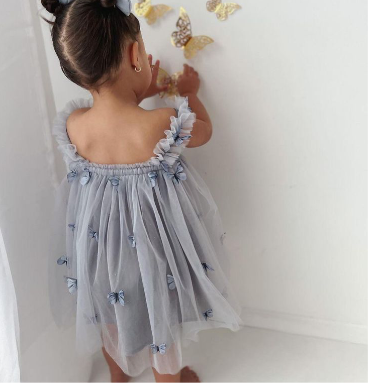 Tutu-Kleid Schmetterlinge blau