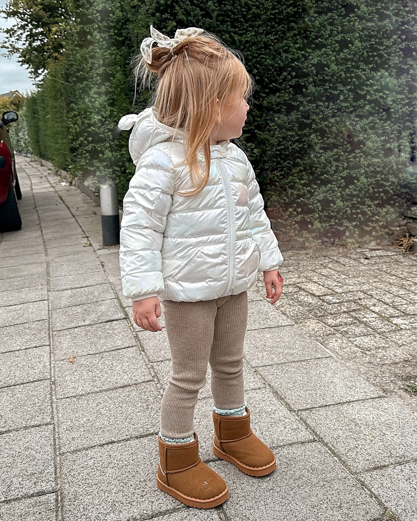 Jasje winter Lola parelmoer wit