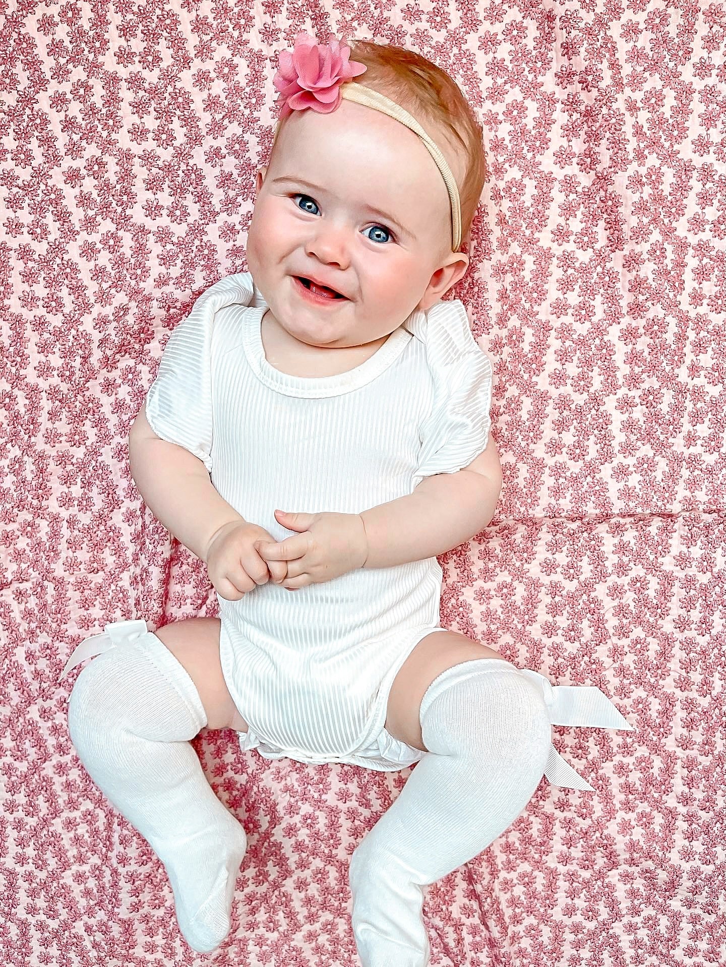 Knee socks girl with bow 0-1 years white