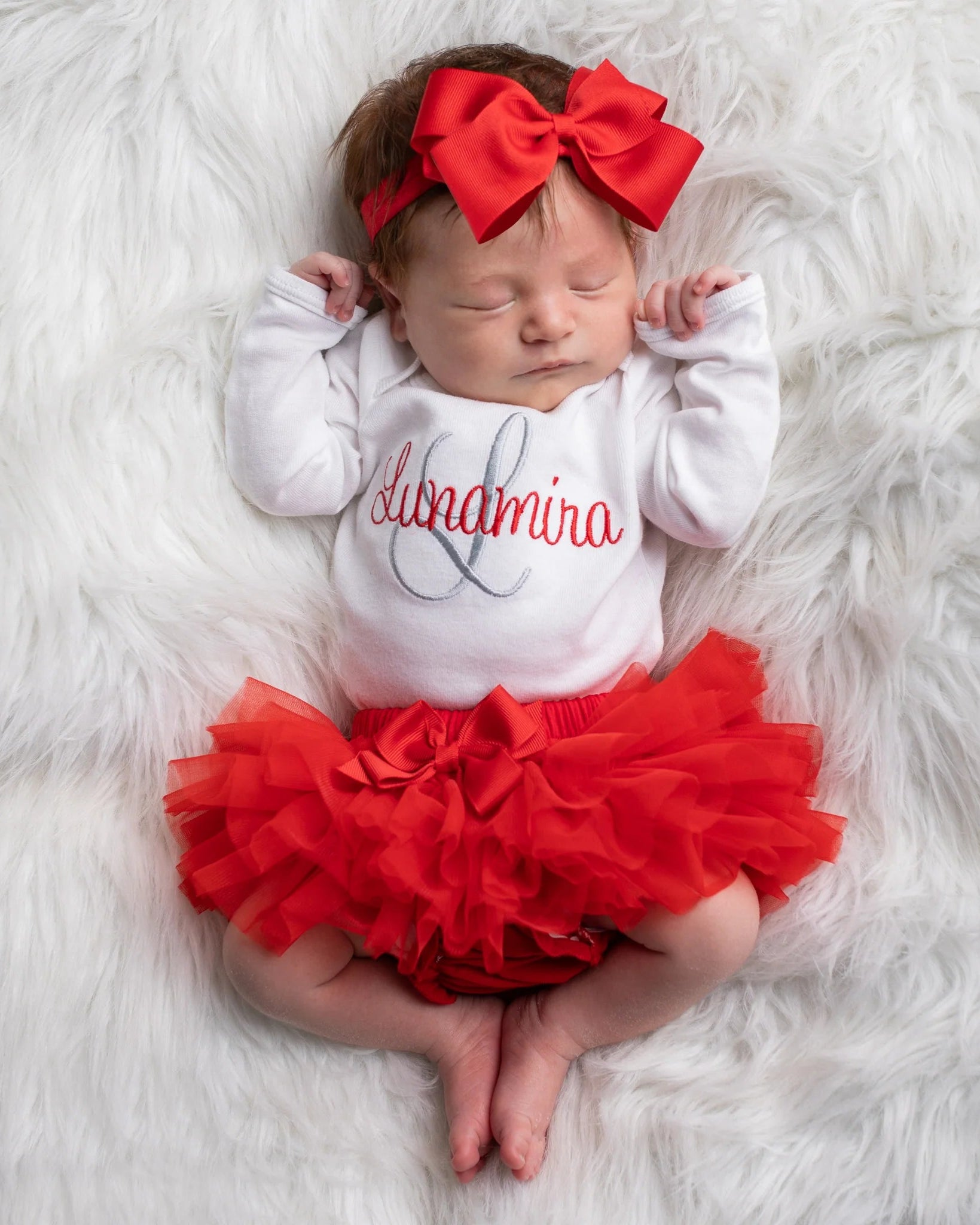 Tutu rokje incl. bloomer broekje en haarbandje rood Annabel