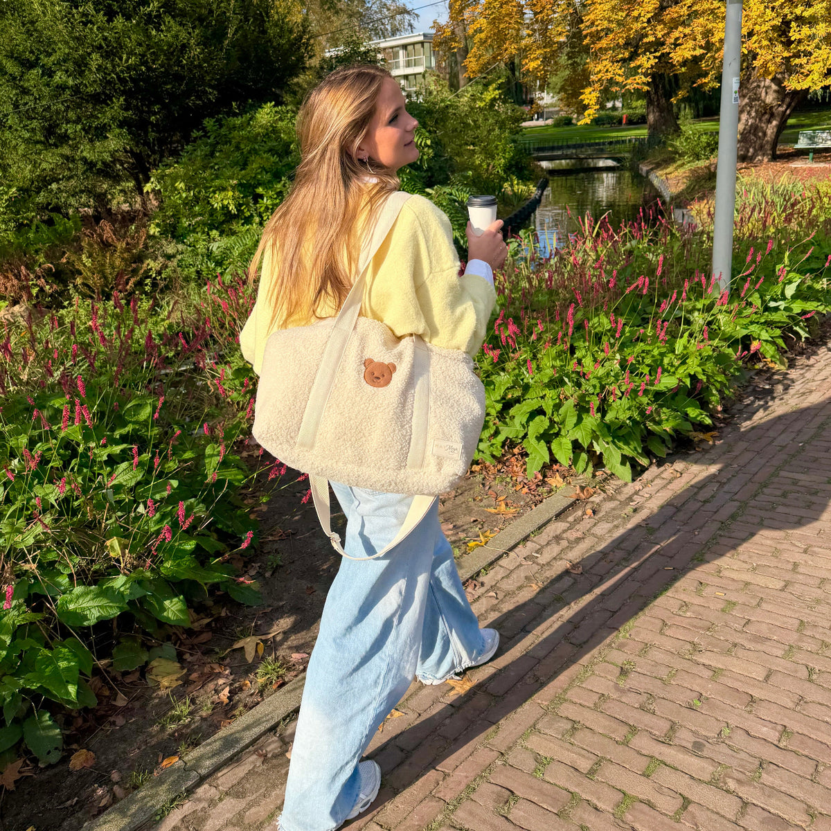 Teddy Wickeltasche Creme mit Bärchen