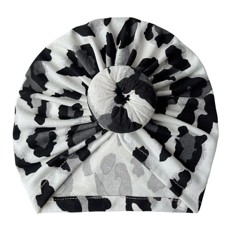 Turban mutsje leopard bruin 1-3 jaar