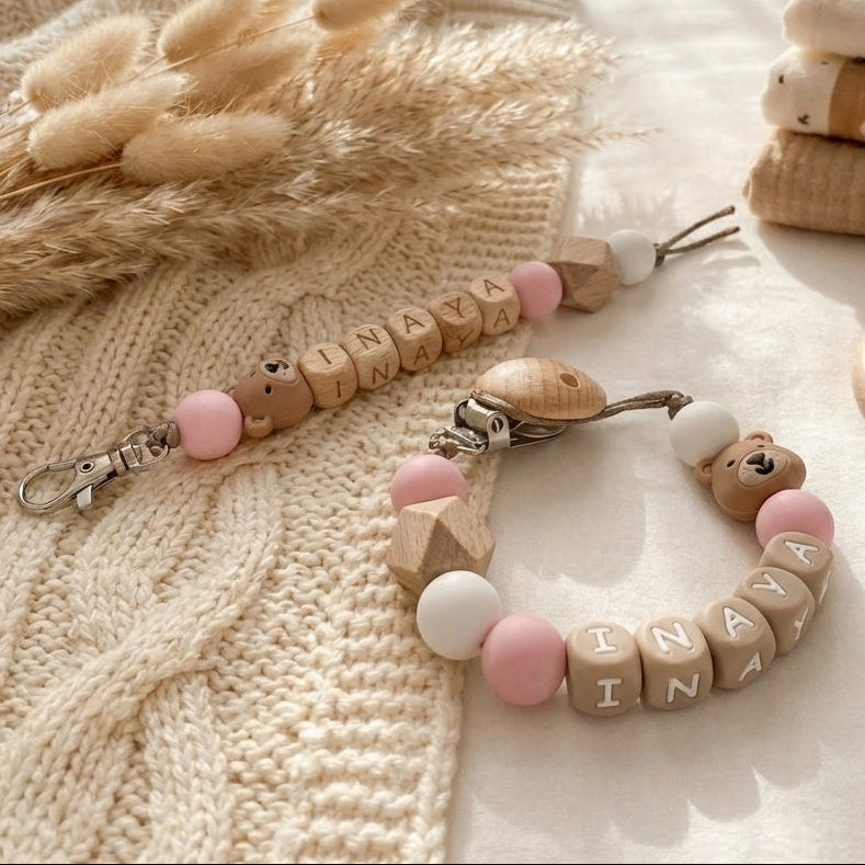 Roze beren speenkoord van May Mays