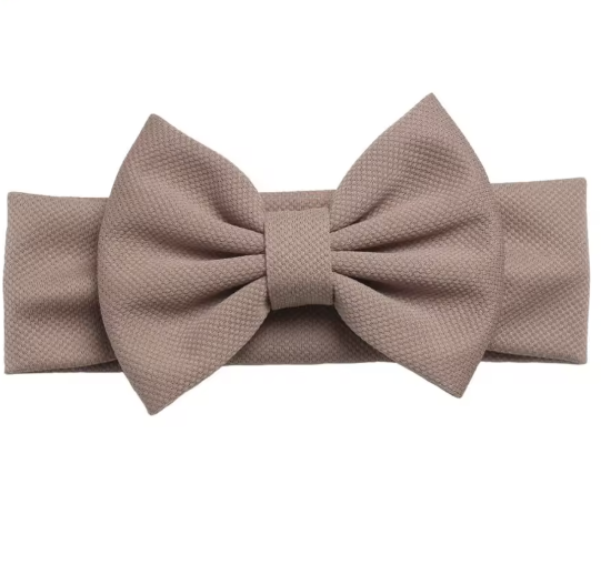 Newborn haarband grote strik taupe Rosie