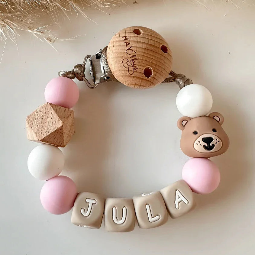 Speenkoord met naam | Roze Beertje Speenkoorden met naam