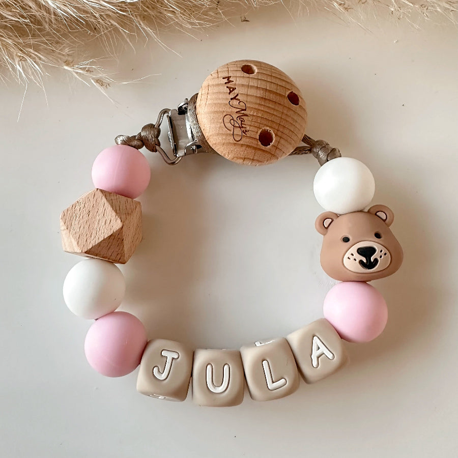 Speenkoord met naam | Roze Beertje Speenkoorden met naam