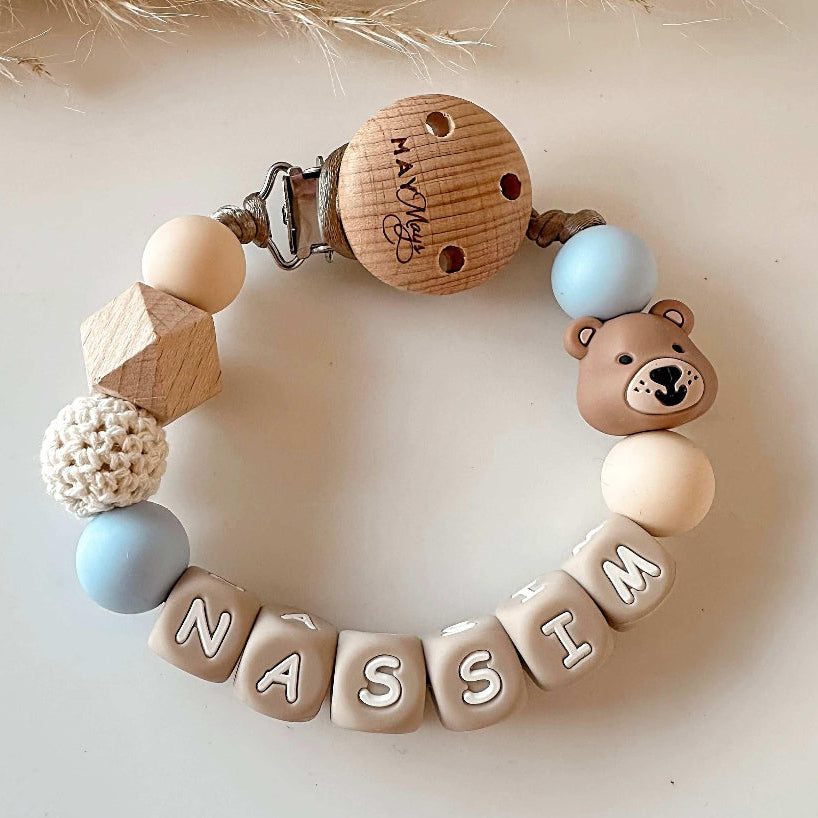 Speenkoord met naam | Beer Blauw Speenkoorden met naam