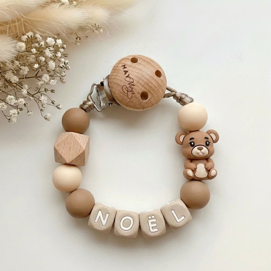 Speenkoord met naam beer naturel