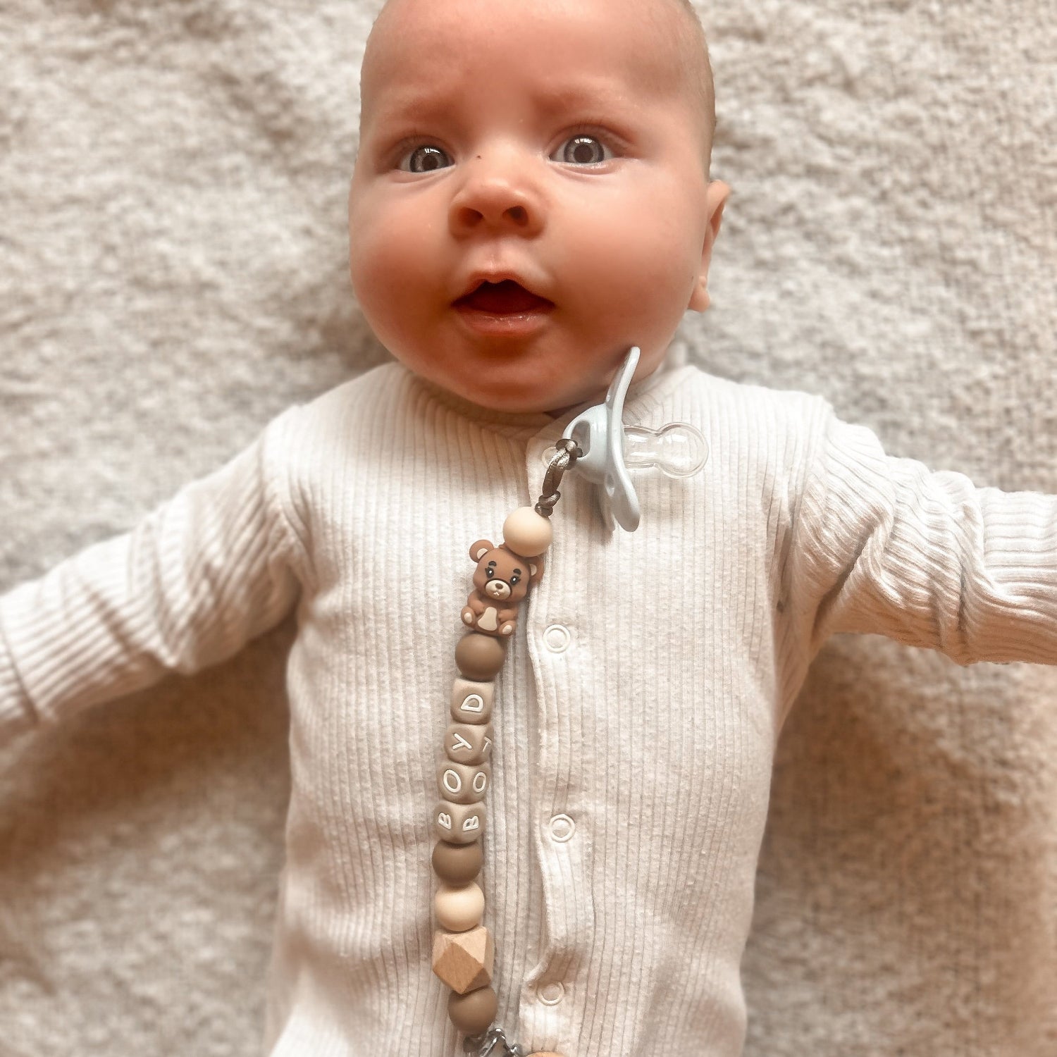 Speenkoord met naam beer naturel 