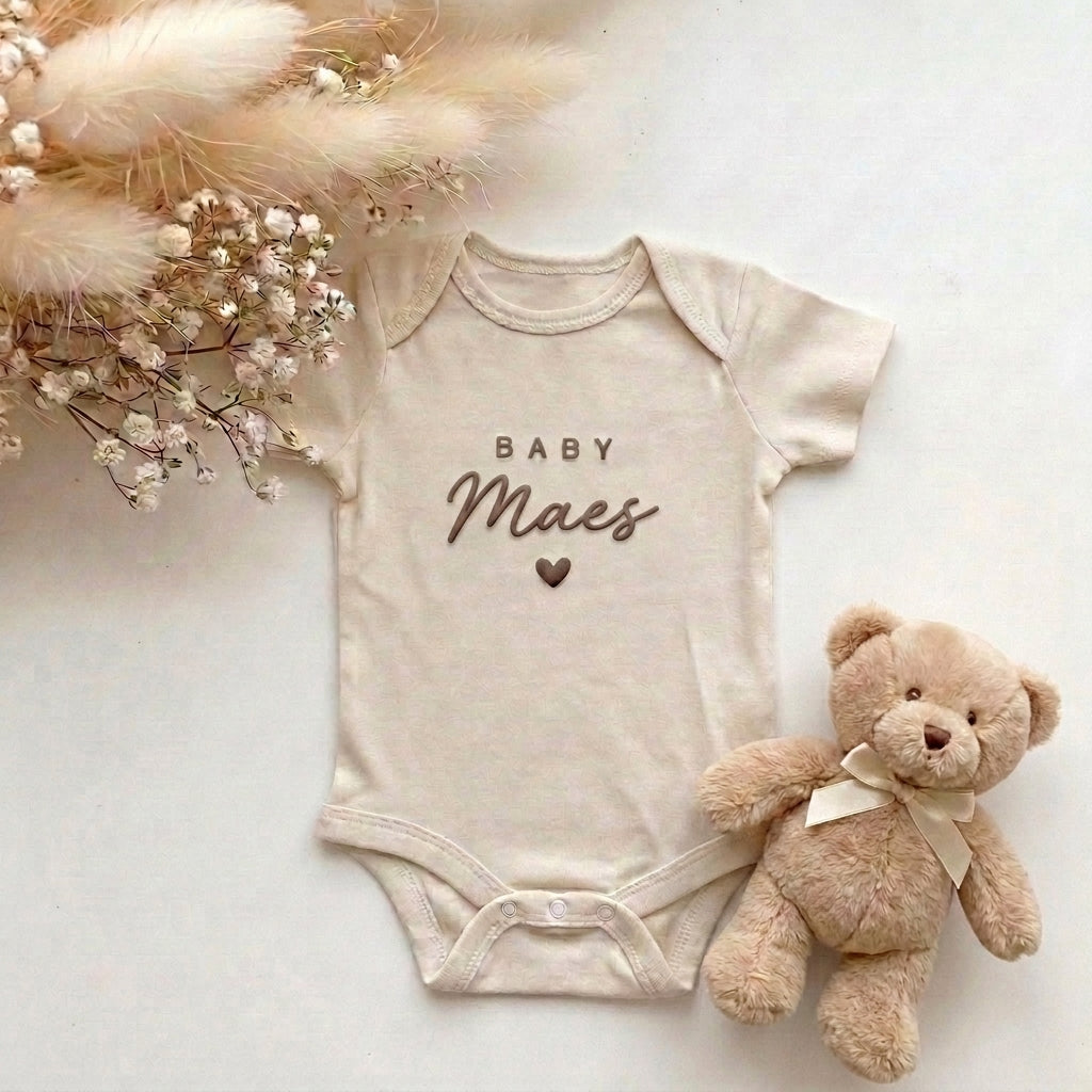 Romper met Naam Beige | Baby Naam | May Mays