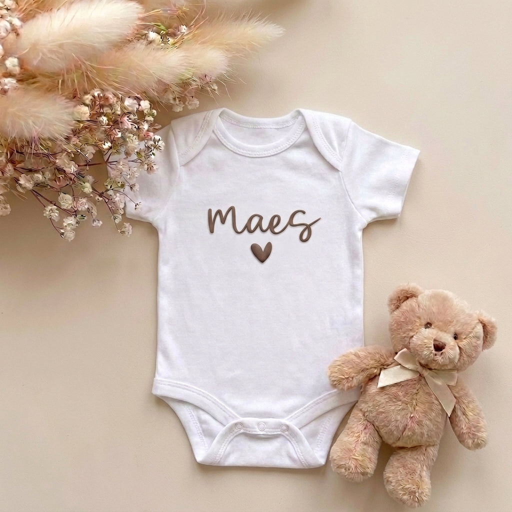 Romper met Naam Wit | Hartje | May Mays