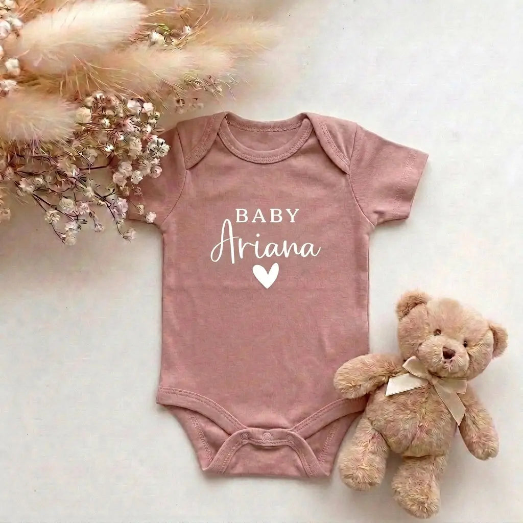 Romper met Naam Roze | Baby Naam Hartje | May Mays